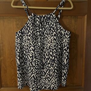 Island Escape Women’s Plus Size High Neck Underwire Tankini Navy/White size 18W